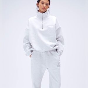 ADANOLA “Outline Oversized Funnel Neck Zip Sweatshirt”